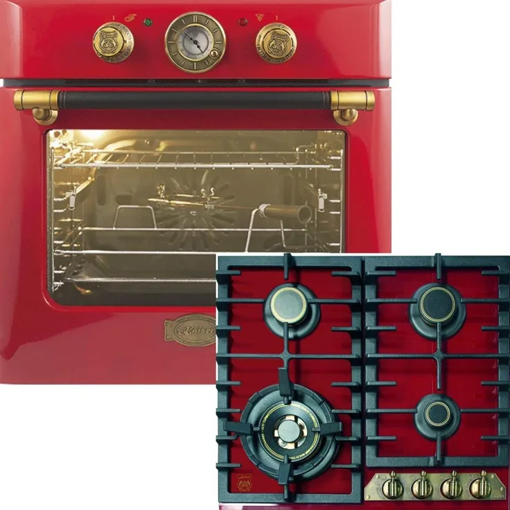 Herd Set Kaiser EH 6424 RotBE Einbaubackofen Elektrobackofen+ KG 6325 Em Gaskochfeld 60 cm