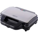 Camry CR 3054 Sandwichmaker XL, 900W, Cool-Touch-Griff, aufrechte Lagerung, Kunststoff, Antihaftbeschichtung, silber, schwarz