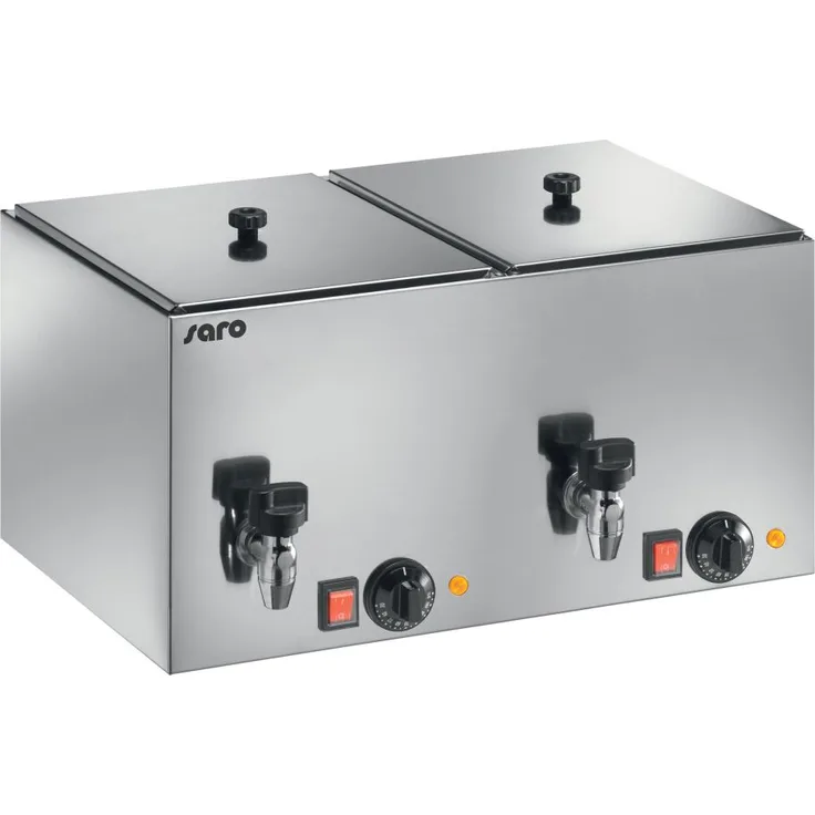 Saro Modell HD 200 Wurstwärmer, Maße: B 560 x T 350 x H 290, 2000W, elektrisch, mit Deckel, silber
