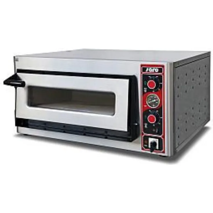 Saro Modell FABIO 1620 Pizzaofen, 4400W, Beleuchtung, max. Temperatur 500 °C , hitzebeständiges Glasfenste, edelstahl