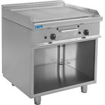 Saro Modell E7-KTG2BAR Gas-Griddleplatte mit offenem Unterbau, Maße: B 800, Bratplatte: 795 x T 700, Bratplatte: 530 x H 850, edelstahl