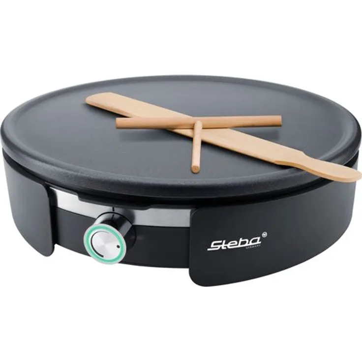 Steba CR 36 XXL Crepes-Maker, 1500W, Ø 35 cm Durchmesser, Kontrollleuchte, inkl. Teigrechen, Crêpeswender, schwarz