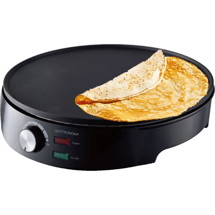 Gastronoma 18310014 Crepes Maker, 30 cm Backfläche, 1000 Watt, inkl. Holzspachtel, Teigverteiler, schwarz
