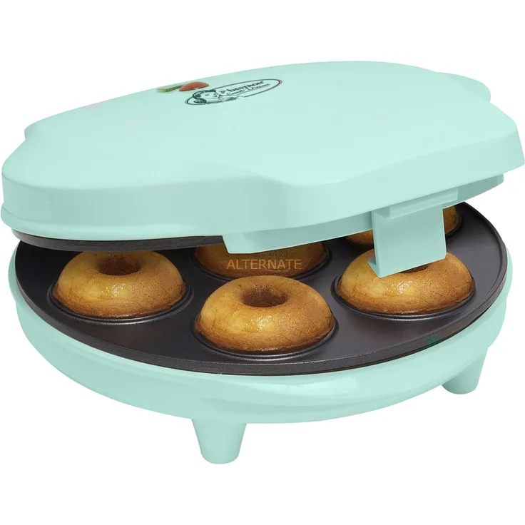 Bestron ADM218SDM Donutmaker, im Retro Design, 700W, Antihaftbeschichtung , Backampel, Kunststoff, Metall, mint