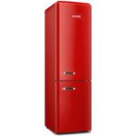 Severin RKG 8927 Retro Kühl-Gefrierkombination, freistehend, rot, NoFrost, LED, Breite 54 cm