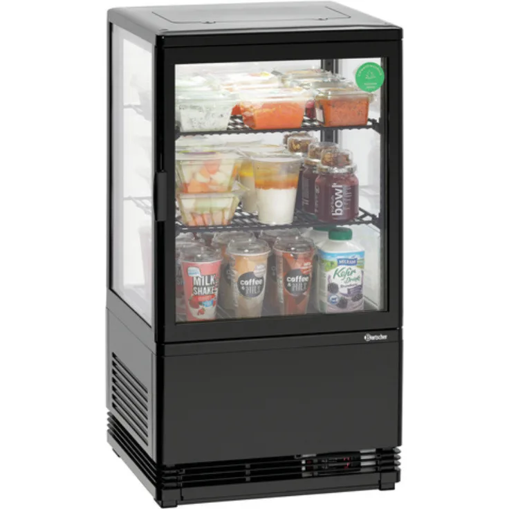 Bartscher Gewerbe-Mini-Kühlvitrine 58 Liter schwarz
