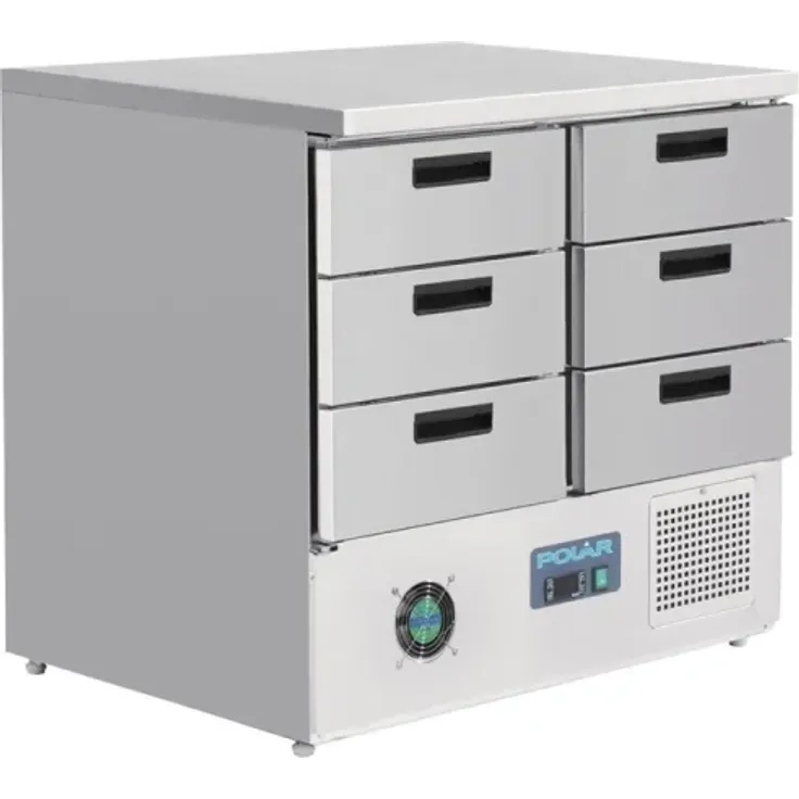 Polar Serie G Gewerbe-Kühltisch mit 6 Schubladen 240L