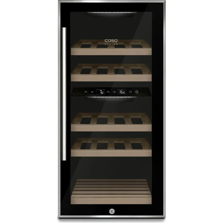 Caso WineComfort 24 black Weinkühlschrank, freistehend, schwarz, für 24 Flaschen, 32580000188 - Preisvergleich