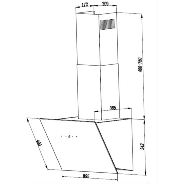 Respekta CH 24090 SA Dunstabzugshaube 90cm schwarz – Bild 3