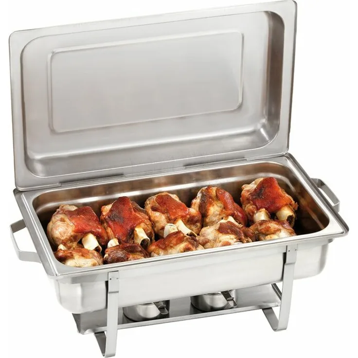 Bartscher Chafing Dish 1-1 GN, 100 mm tief (500494), stapelbar, mit einseitiger Deckelhalterung, Chromnickelstahl
