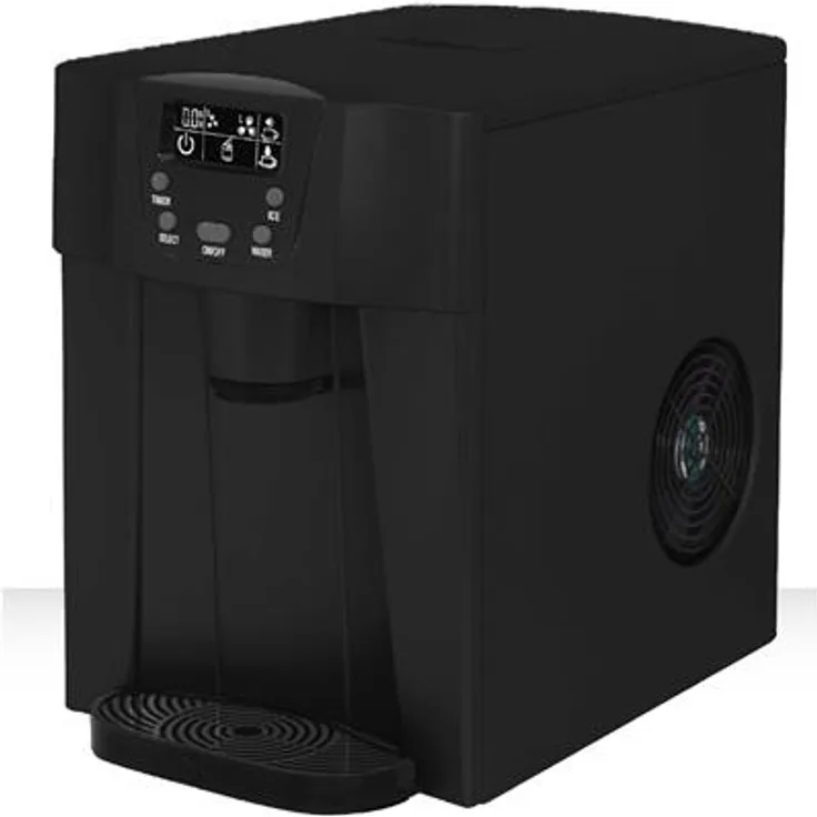 NABO EM 1250 Automatische Eiswürfelmaschine, Display, Timer, 3L, inkl. Tropfwanne und Anschluss-Set, schwarz