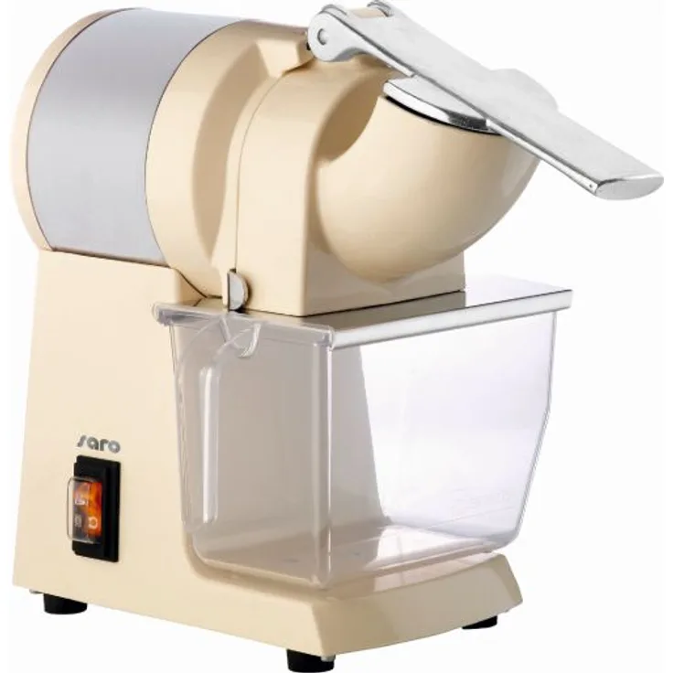 Saro Käsereibemaschine 07-1260 Modell SANTOS 2N, Inhalt: 2,7 Liter, 420 mm x 250 mm x 350 mm, inkl. Reibescheibe mit 3-mm-Löchern, Ø 110 mm, creme