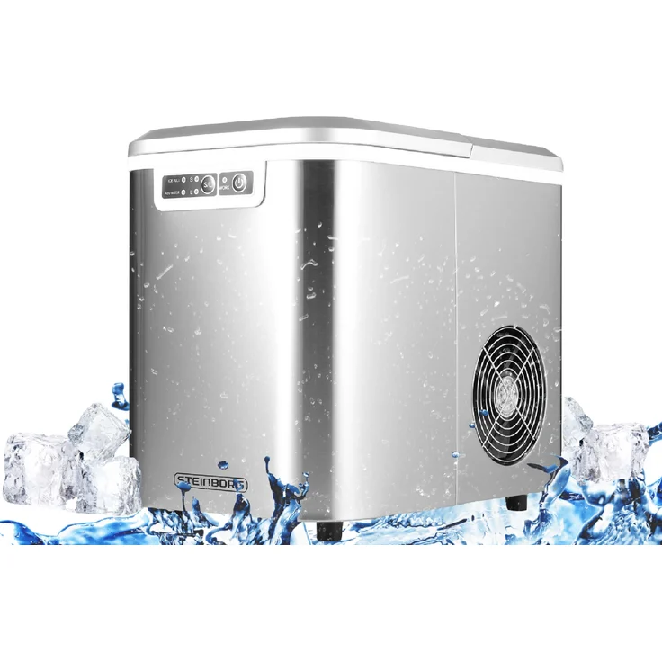 Steinborg SB-520 Eiswürfelmaschine, 12 kg in 24h, 2,2L, edelstahl – Bild 1