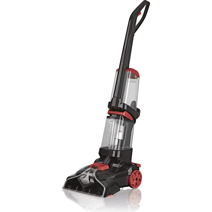 CLEANmaxx 08185 Teppichreiniger Professional mit Vibrations- und Seitenbürsten, schwarz-rot