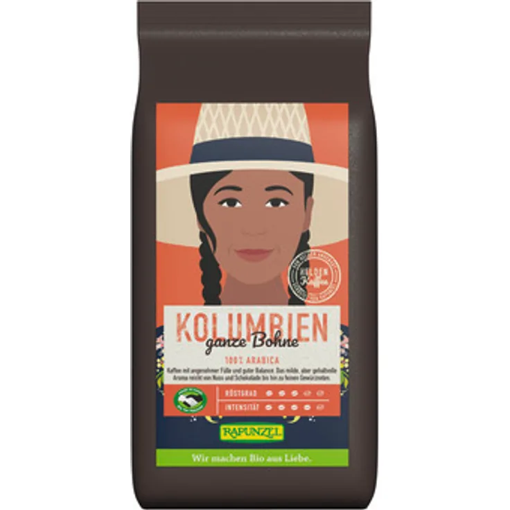 Rapunzel Bio Heldenkaffee Kolumbien ganze Bohne 250g
