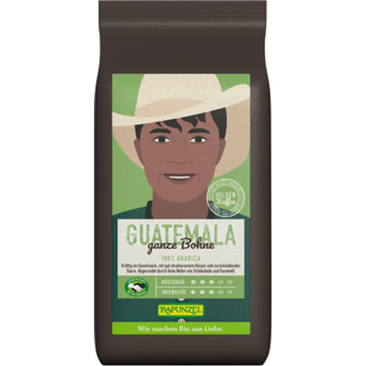 Rapunzel Bio Heldenkaffee Guatemala ganze Bohne 250g
