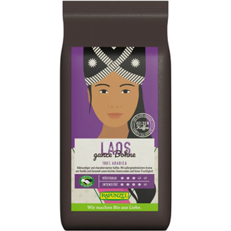 Rapunzel Bio Heldenkaffee Laos ganze Bohne 250g