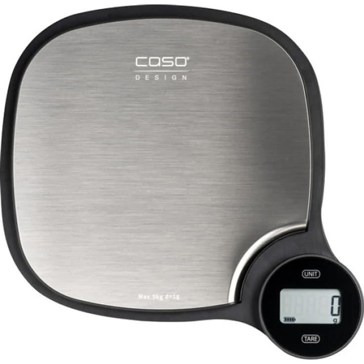 Caso 196286 Kitchen EcoMaster Küchenwaage, digital, Tragkraft 5kg, 1g-Schritten, TARA-Funktion, automatische Abschaltung, silber,schwarz – Bild 1