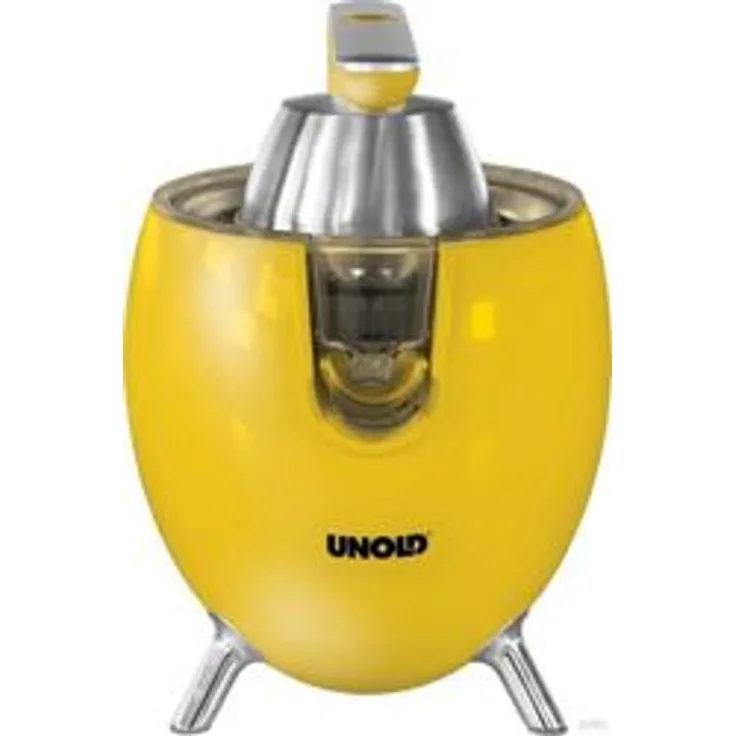 Unold 78132 Power Juicy Yellow Zitruspresse, 300W, zwei unterschiedlich große Kegel, Kunststoff, Edelstahl, gelb