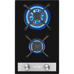 Gasland Chef GH30BF Glas Gaskochfeld Einbaugerät Glas Kochfeld 2 Flammig, LPG Erdgas inkl