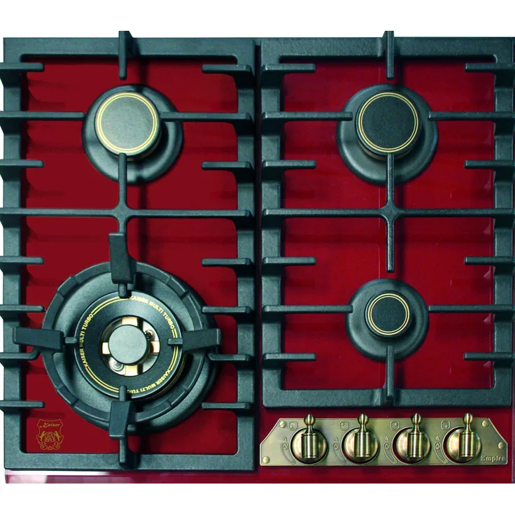Gaskochfeld Kaiser KCG 6335 RotEm Empire Bordeaux 60cm Autark Kochfeld 3,8 kW WOK Gas auf Glas