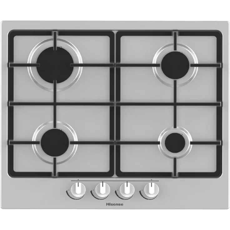Hisense GM643XF, Edelstahl, Integriert, Gaskochfeld, Edelstahl, 4 Zone(n), 4 Zone(n)