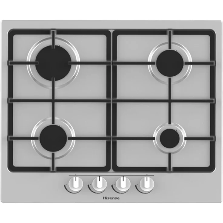 Hisense GM643XF, Edelstahl, Integriert, Gaskochfeld, Edelstahl, 4 Zone(n), 4 Zone(n)