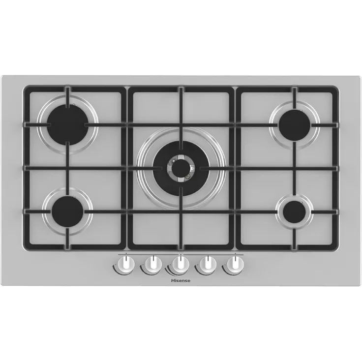 Hisense GM973XF, Edelstahl, Integriert, Gaskochfeld, Edelstahl, 5 Zone(n), 5 Zone(n)