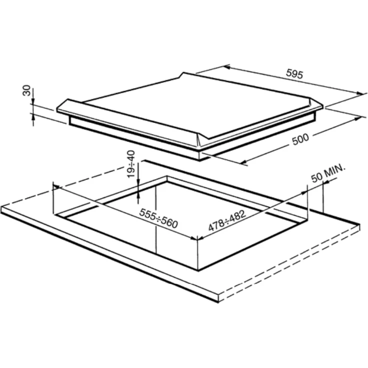 Smeg SRV564GH3, Edelstahl, Integriert, 60 cm, Gaskochfeld, Edelstahl, 4 Zone(n) – Bild 2