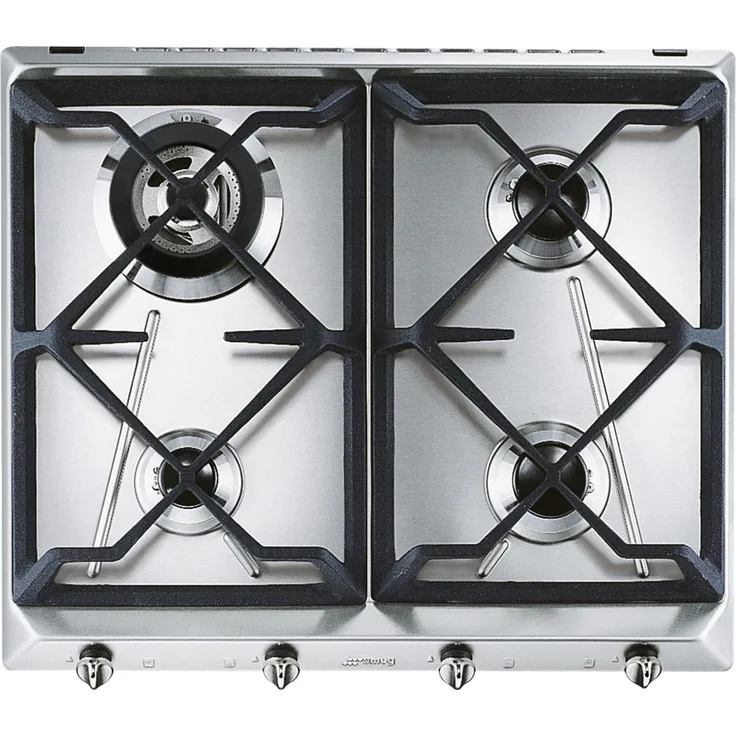 Smeg SRV564GH3, Edelstahl, Integriert, 60 cm, Gaskochfeld, Edelstahl, 4 Zone(n)