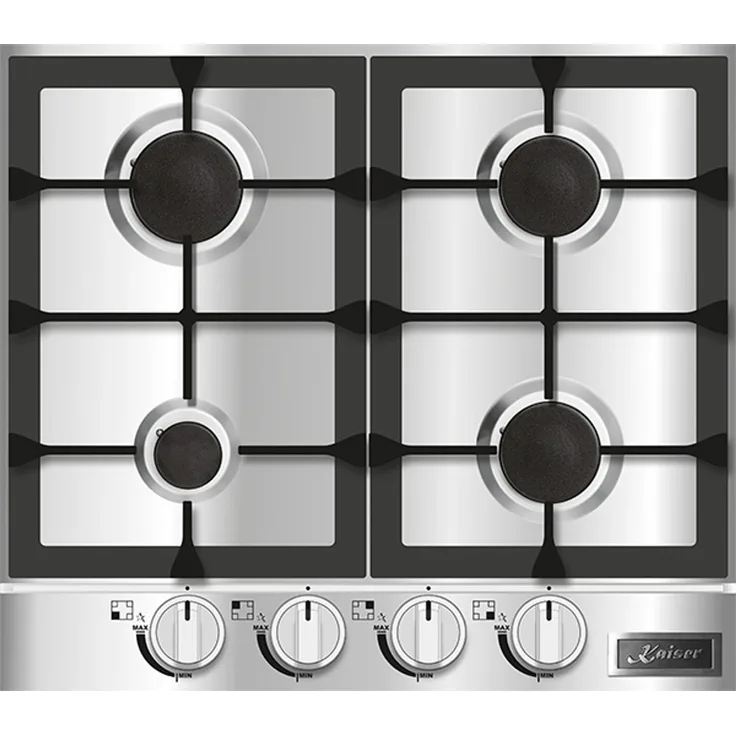 Kaiser KG 6357 Turbo Edelstahl Gaskochfeld 60 cm 4 Brenner 4,5kW WOK Gas Herd