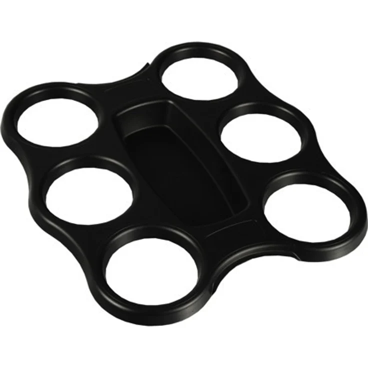 3 Becher-Trays, PS 22,4 cm x 24,4 cm x 2,4 cm schwarz für 6 Becher