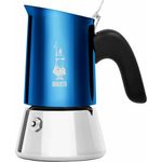 Bialetti Espressokocher New Venus für 2 Tassen, Espresso, Espressokanne, Kaffeebereiter, Edelstahl, Blau, 85 ml, 7272