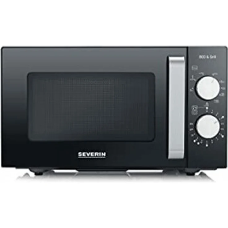 Severin MW 7762 Mikrowelle, Standgerät, mit Grill und Heißluft, Garraum 20 L, 800W, Auftauen, Aufbackfunktion, Kindersicherung, inkl. Drehteller, schwarz – Bild 1