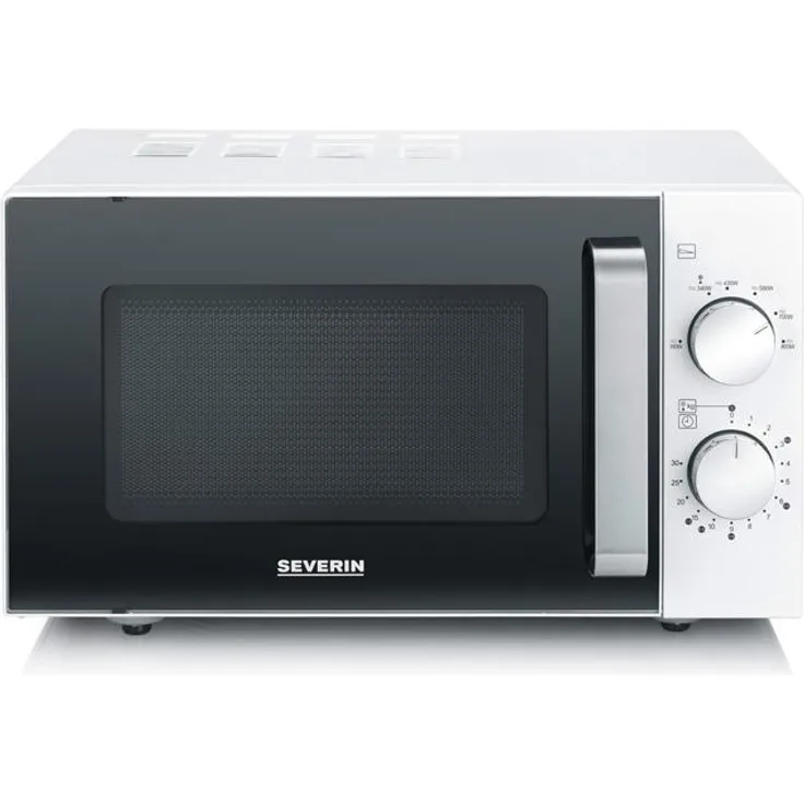 Severin MW 7765 Mikrowelle mit Keramikboden, Standgerät, Garraum 20L, 800W, weiß, schwarz