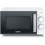 Severin MW 7766 Mikrowelle mit Keramikboden und Grillfunktion, Standgerät, 800W, Garraum 20L, Grillgestell, ohne Drehteller, weiß 