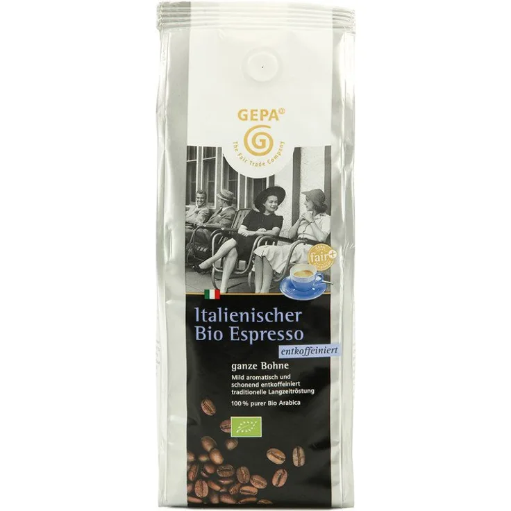 GEPA The Fair Trade Company Ital Bio Espresso entkoff. ganze Bohne, 250g