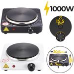 broil-master Kochplatten - Schwarz, Elektrisch, 1000 W, für Küche, Büro oder Camping, Überhitzungsschutz, 5 Temperaturstufen, Gusseisen, Stahl - Kochfeld, Einzelkochplatte, Herdplatte