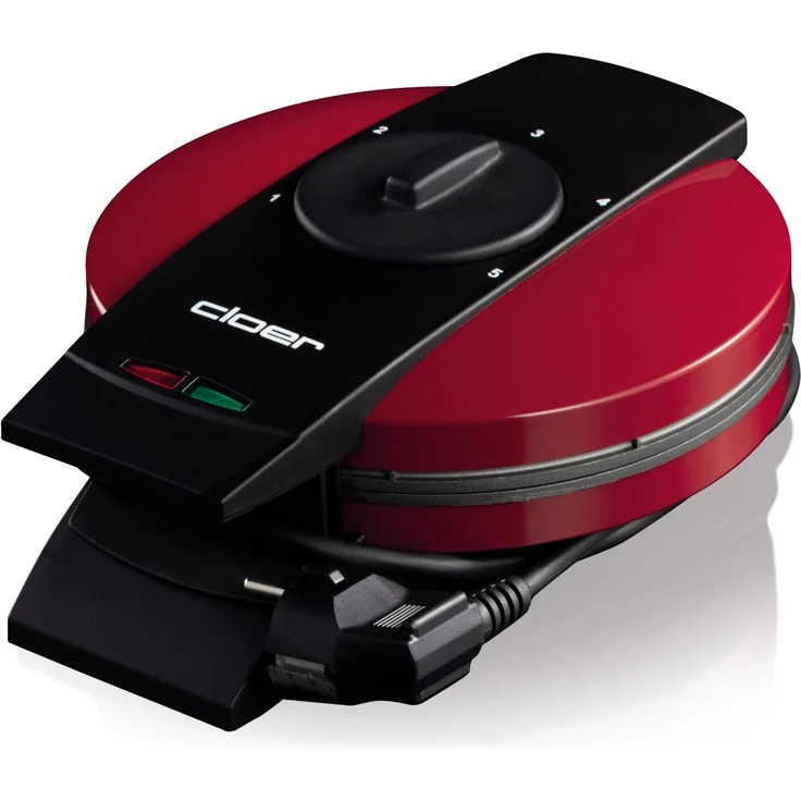 Cloer 1633V Waffelautomat, 930W, Antihaftbeschichtung, Herzwaffeln, stufenlose Temperatureinstellung, Kontrollleuchte, Fettauffangrille, rot – Bild 4