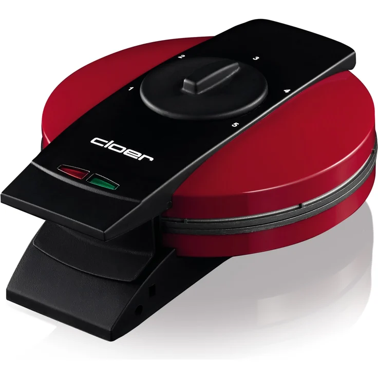 Cloer 1633V Waffelautomat, 930W, Antihaftbeschichtung, Herzwaffeln, stufenlose Temperatureinstellung, Kontrollleuchte, Fettauffangrille, rot – Bild 1