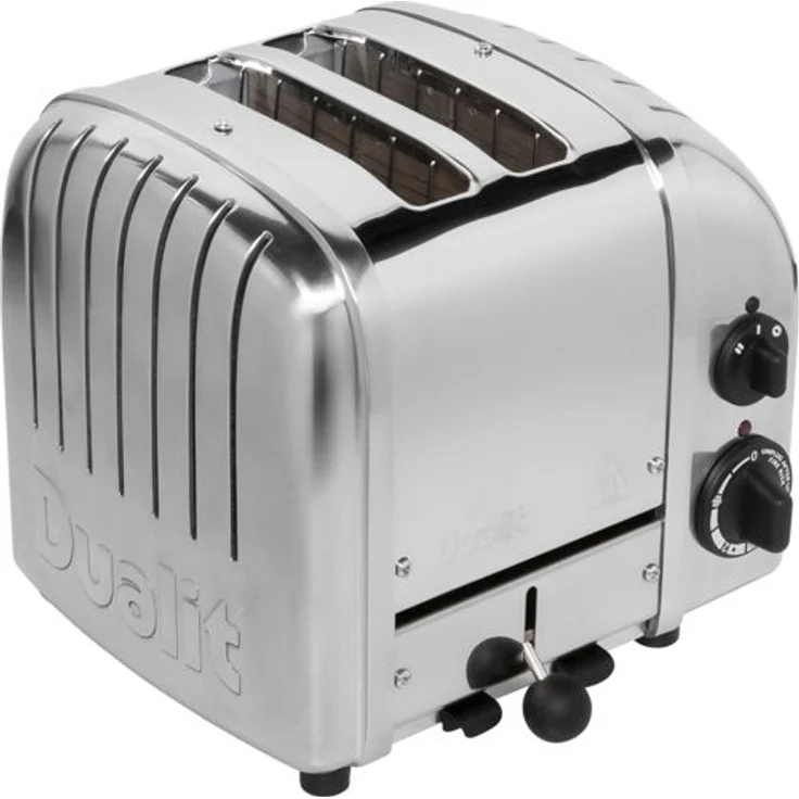 Dualit Classic NewGen 2 27030 2-Schlitz-Toaster, 1200W, Krümelschublade, Warmhaltefunktion, Brotscheibenzentrierung, Aufknusperfunktion, Edelstahl, Aluminium, edelstahl – Bild 1