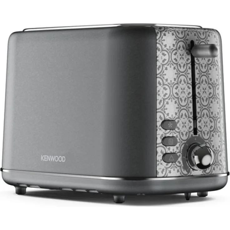 Kenwood TCP05.A0GY Abbey 2-Schlitz-Toaster, 800W, automatische Brotzentrierung, Auftau- und Aufwärmfunktion, herausnehmbare Krümelschublade, Kunststoff, grau