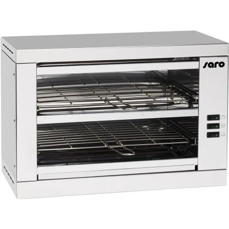 Saro DABUR Toaster, Gastro-Toaster, für bis zu 6 Toasts, Ober- und Unterhitze separat zuschaltbar, 3 Stufen, Edelstahl