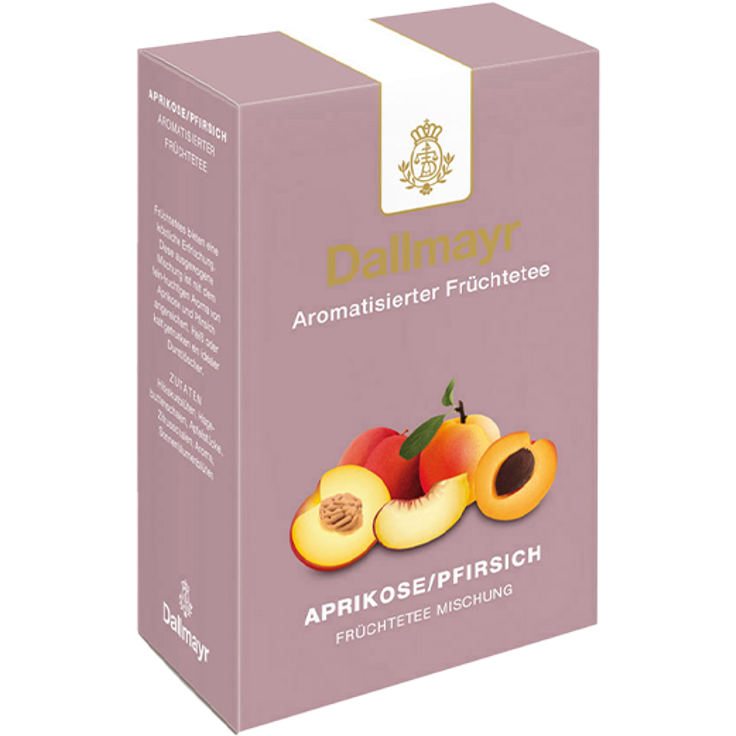 Dallmayr Aprikose/Pfirsich - Aromatisierte Früchteteemischung, loser Tee