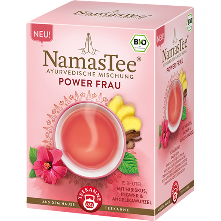 Teekanne NamasTee Bio Power Frau mit Hibiskus, Ingwer und Angelikawurzel
