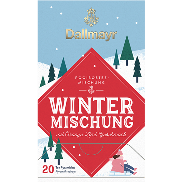 Dallmayr Wintermischung Rooibostee mit Orange und Zimt, 20 Pyramidenbeutel