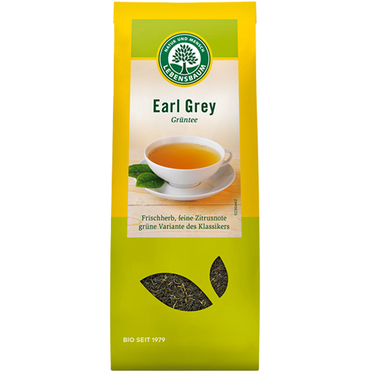 Lebensbaum Bio Earl Grey Grüntee, 50g loser Tee