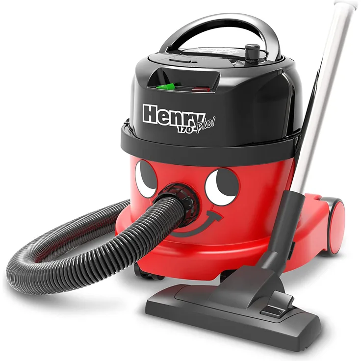 Numatic Henry 170plus Bodenstaubsauger mit Beutel, 620 Watt, HEPA-Filter, rot-schwarz