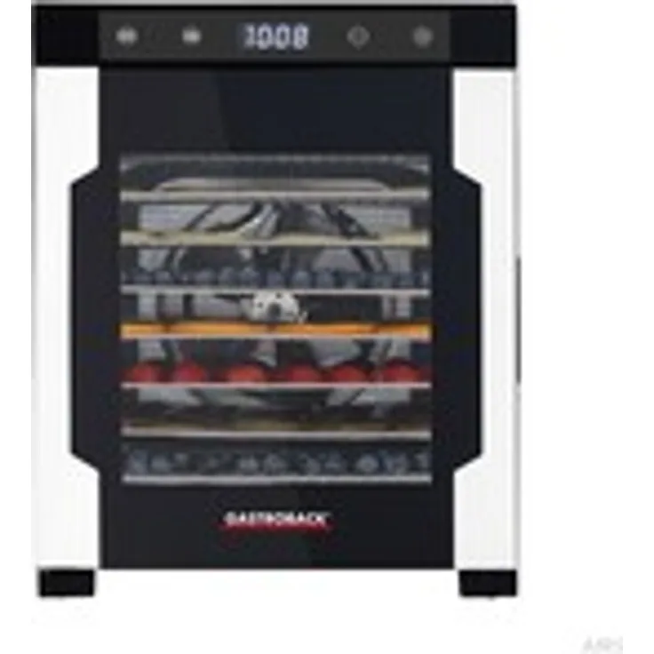 Gastroback Max 46603 Dörrautomat, 900W, 10 Ablagen, Abschaltautomatik, Timer, edelstahl, schwarz