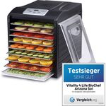 Vitality 4 Life BioChef Arizona Sol Dörrautomat, Dörrgerät, 9 Ablagen, Kunststoff, Tasten, Display, schwarz